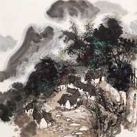 杜应强 山水 轴